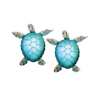 Fc Design "2-pc Set" 11"W Led Blue Sea Turtle Figurine Statue Ornament Home Room Office Decor and Perfect Ideas for Housewarming, Holidays and Birthda