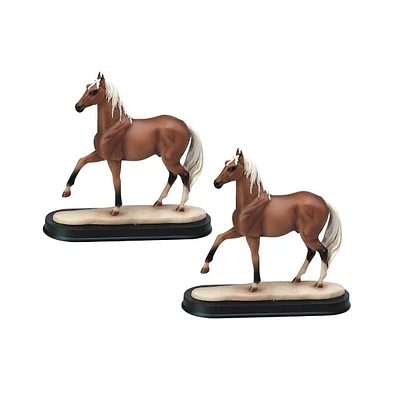 Fc Design "2-pc Set" 6"H Palomino Horse Figurine Statue Ornament Home Room Office Decor and Perfect Ideas for Housewarming, Holidays and Birthdays