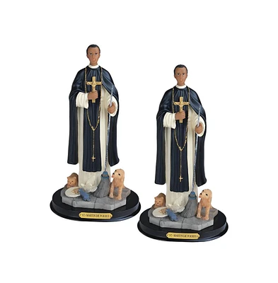 Fc Design "2-pc Set" 12"H Saint Martin de Porres Statue Holy Figurine Statue Ornament Home Room Office Decor and Perfect Ideas for Housewarming, Holid