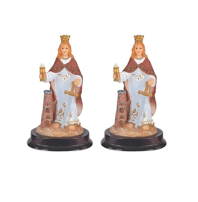 Fc Design "2-pc Set" 5"H Saint Barbara Statue Great Martyr Barbara Holy Figurine Statue Ornament Home Room Office Decor and Perfect Ideas for Housewar