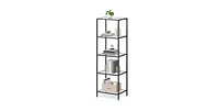 Slickblue Metal Frame Glass Shelf Bookcase 4-Shelves Shelving Unit