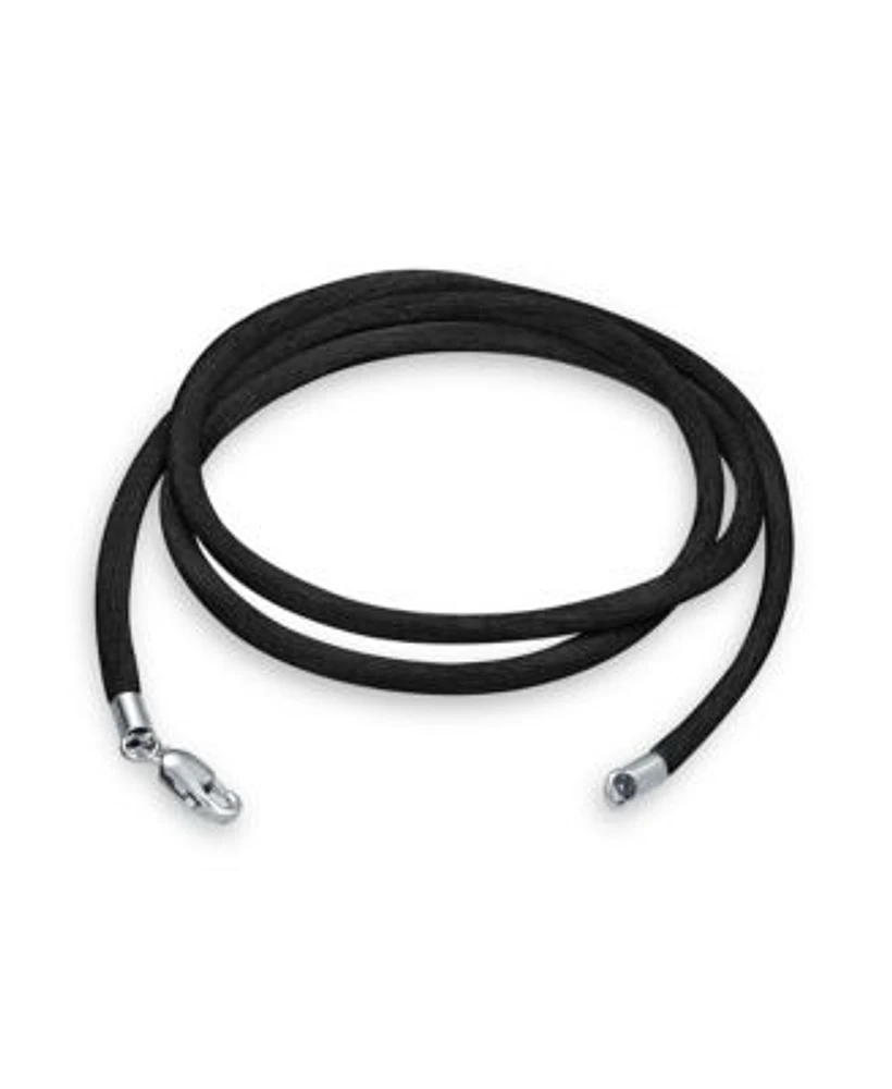 Bling Jewelry Black Satin Silk Cord Necklace with Silver Lobster Clasp
