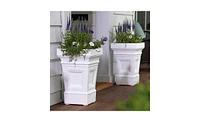 Slickblue Set of 2 - 24 inch High Self Watering Planter Box in Plastic Resin