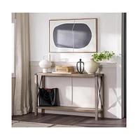 Slickblue Industrial Farmhouse Entryway Table / Console Wood Finish