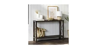 Slickblue Industrial Farmhouse Entryway Table / Console Wood Finish