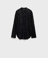 Mango Women's Semi-Transparent Sequined Shirt