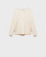 Mango Women's V-Neck Sequin Sweater
