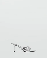 Mango Women's Sequin Slingback Sandals