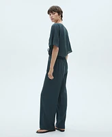 Mango Women's Knot Detail Flowy Pants