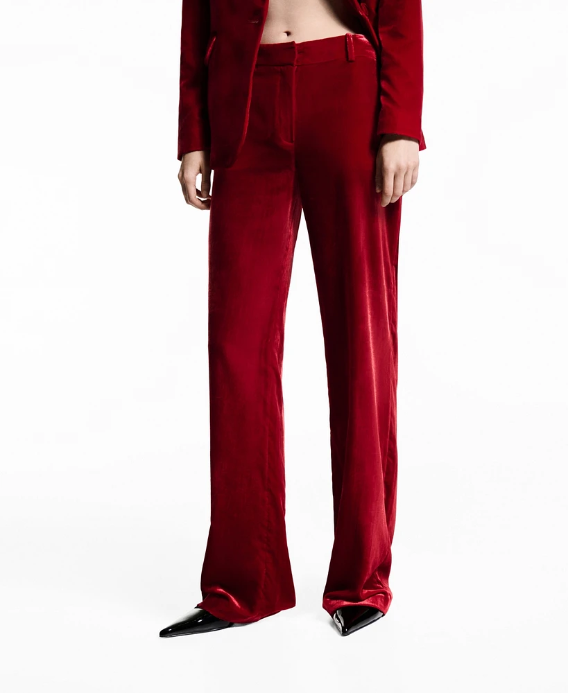 Mango Women's Velvet Suit Trousers