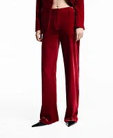 Mango Women's Velvet Suit Trousers