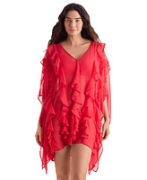 Mimi Flamingo Women's Breeze Ruffle-Trim Poncho Cover-Up