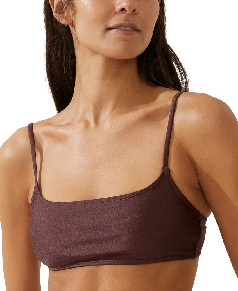 Cotton On Women's Straight-Neck Crop Bikini Top