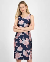 Kasper Women's Floral Jacquard Empire-Seam Sheath Dress