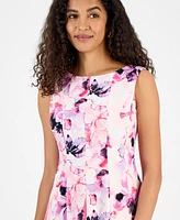 Kasper Women's Floral-Print Multi-Seam Fit & Flare Dress, Regular and Petite Sizes