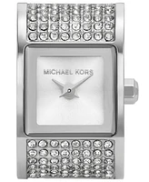 Michael Kors Women's Darrington Two-Hand Silver-Tone Stainless Steel Ring Watch, 13mm