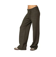 Edikted Womens Russell Straight Leg Knit Pants