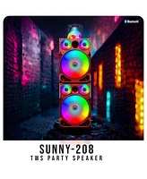 Toptech Sunny-208 Bluetooth Speaker, Dual 28" Woofer Disco Lights