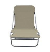 vidaXL Folding Sun Loungers 2 pcs Steel and Fabric Taupe