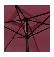 vidaXL Garden Parasol with Metal Pole 118.1"x78.7" Bordeaux Red