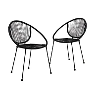 vidaXL 3 Piece Bistro Set Pvc Rattan Black