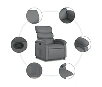 Recliner Chair Gray Faux Leather