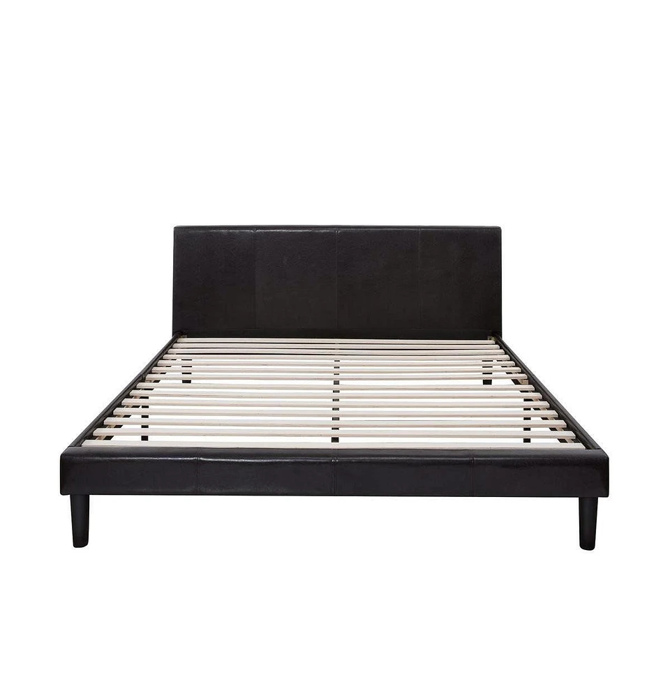 Slickblue Faux Leather Headboard Platform Bed - Modern Style with a Luxurious Touch