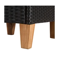 Patio Chairs with Cushions 2 pcs Poly Rattan Black