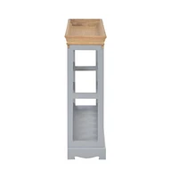 vidaXL Wine Cabinet Gray 27.6"x8.9"x27.8" Mdf