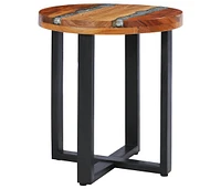 Coffee Table 15.7"x17.7" Solid Teak Wood and Polyresin