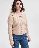 And Now This Petite Cable-Knit Button-Front Cardigan, Exclusively at Macy's