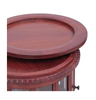 Vitrine Cabinet Brown 19.7"x19.7"x29.9" Solid Mahogany Wood