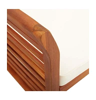 2-Seater Patio Bench with Cushion 47.2" Solid Acacia Wood