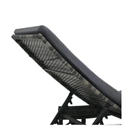 vidaXL Sun Lounger with Wheels and Cushion Poly Rattan Anthracite