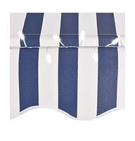 vidaXL Manual Retractable Awning with Led 78.7" Blue and White