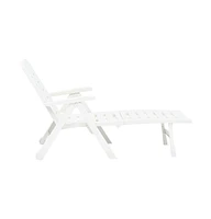 vidaXL Folding Sun Lounger Plastic White