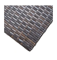 vidaXL Folding Stool Poly Rattan Brown