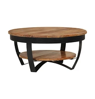 Coffee Table 25.6"x25.6"x12.6" Solid Acacia Wood