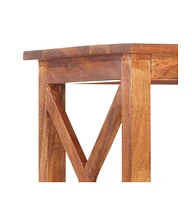 Bookshelf 23.6"x11.8"x63" Solid Acacia Wood Honey Finish