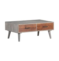Coffee Table Gray 39.4"x23.6"x15.7" Solid Rough Mango Wood