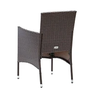 Patio Dining Chairs 4 pcs Poly Rattan Brown