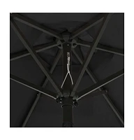 Garden Parasol with Led Lights Black 78.7"x83.1" Aluminum