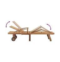vidaXL Sun Lounger Solid Teak Wood