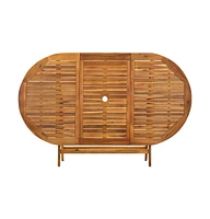 vidaXL Folding Patio Table 63"x33.5"x29.5" Solid Wood Acacia