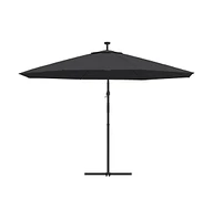 Cantilever Garden Parasol with Led Lights Black 137.8"