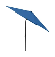 vidaXL Garden Parasol with LEDs and Steel Pole Azure Blue 6.6'x9.8'