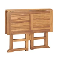 vidaXL Folding Patio Dining Table 35.4"x35.4"x29.5" Solid Teak Wood