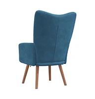 vidaXL Relaxing Chair Blue Velvet