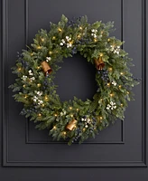 Seasonal 30" Pre-Lit Mixed Mica Foliage Wreath