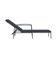 vidaXL Sun Loungers 2 pcs with Table Poly Rattan Gray